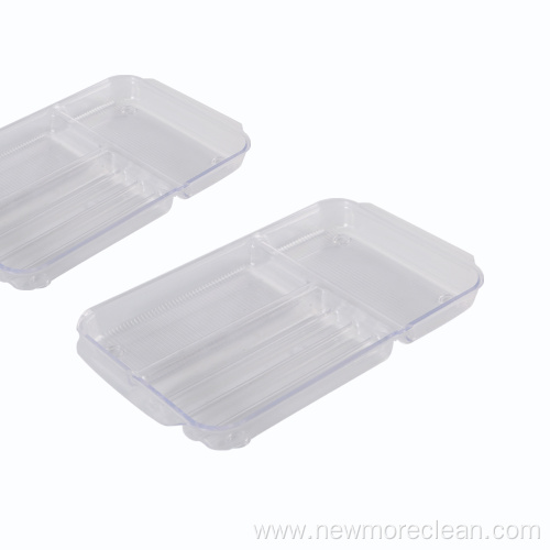 Clear Plastic Refrigerator Container Drawer Organizer Tray